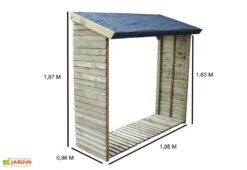 Abri Bûches En Bois (86x188x187) -Garanti Jardin Magasin abri buche bois 2 steres 188cm