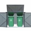 Cache-Poubelle Double En Acier 100 X 172 X 131 Cm -Garanti Jardin Magasin abri poubelle double acier anthracite