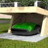 Abri Pour Robot Tondeuse En Bois D’Épicéa Brut Toit Relevable -Garanti Jardin Magasin abri robot tondeuse bois weka