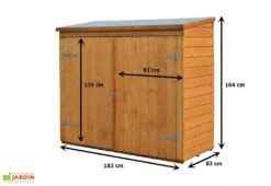 Coffre De Rangement En Bois Pour 2 Vélos 182x82x164cm (l,l,h) -Garanti Jardin Magasin abri velo bois rowlinson