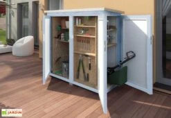 Armoire De Jardin En Bois D’épicéa 1,2 M² -Garanti Jardin Magasin armoire jardin bois epicea weka gris