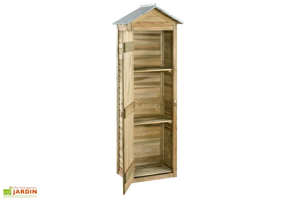 Armoire De Jardin En Bois De Pin Erra 63 X 43 X 181 Cm 5 Armoire De Jardin En Bois De Pin Erra 63 X 43 X 181 Cm – Image 3