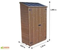 Armoire De Jardin En Bois Traité THT Avec étagères 1,24 X 2 M -Garanti Jardin Magasin armoire jardin bois tht etageres habrita