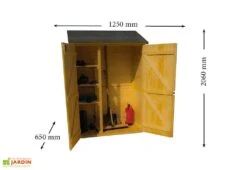 Armoire De Rangement Bois 16mm - 125 X 65 X 206 Cm -Garanti Jardin Magasin armoire rangement bois jardin abri mural 3 etageres 2