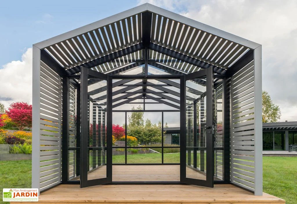 Serre De Jardin En Bois Et Verre Trempé Avec Panneaux Occultants – Lilas 5 Serre De Jardin En Bois Et Verre Trempé Avec Panneaux Occultants – Lilas – Image 3
