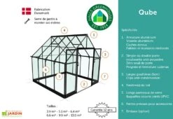 Halls Serre De Jardin En Aluminium Et Verre Trempé Qube 88 (6,6 M²) -Garanti Jardin Magasin avantage serre jardin aluminium verre double porte qube halls