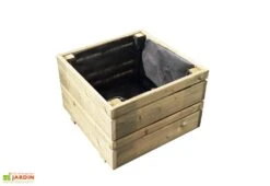 Bac à Fleurs Carré En Bois Traité Oslo - 38 Litres