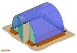 Bâche De Couverture Pour Serre De Jardin Tunnel Richel 3x3 Pied Droit