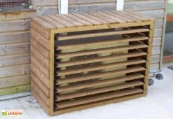Cache Climatiseur Extérieur En Bois D’Épicéa Traité 132 X 58 X 98 Cm -Garanti Jardin Magasin cache climatiseur exterieur bois epicea traite 132 x 58 x 98 cm 2