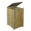 Cache-poubelle Simple En Acier Et Bois De Pin Traité 60 X 63 X 115 Cm -Garanti Jardin Magasin cache poubelle acier bois naturel
