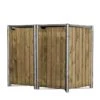 Cache-poubelle Double En Acier Et Bois De Pin Traité 139 X 80 X 115 Cm -Garanti Jardin Magasin cache poubelle double acier bois hide 1