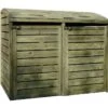 Solid Cache-poubelle Double En Bois De Pin Traité 145 X 92 X 95 Cm 1 Solid Cache-poubelle Double En Bois De Pin Traité 145 X 92 X 95 Cm -Garanti Jardin Magasin cache poubelle double bois pin traite solid