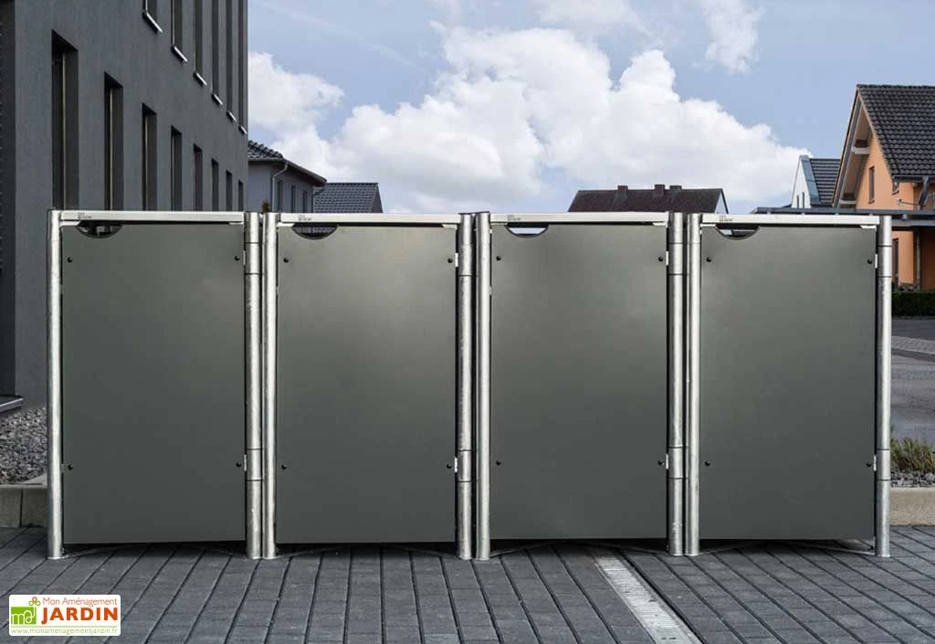 Cache-poubelles En Acier Et Composite Aluminium 278 X 80 X 115 Cm 3 Cache-poubelles En Acier Et Composite Aluminium 278 X 80 X 115 Cm
