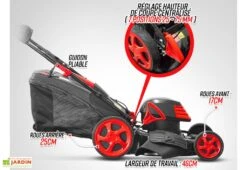 Tondeuse à Gazon électrique Autotractée 1800 W - 46 Cm -Garanti Jardin Magasin caracteristiques techniques tondeuse electrique elem garden