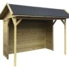 Solid Abri De Jardin En Bois Traité Ronsburg 19 Mm - 6 M² -Garanti Jardin Magasin carport ronsburg bois autoclave semi ferme 6m2 toit double pente