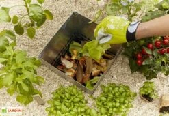 Carré Potager En Bois Avec Composteur Keyhole Garden 120 X 115 Cm -Garanti Jardin Magasin carre potager autonome bois douglas composteur 120x120cm 1