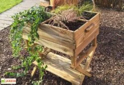 Solid Carré Potager En Bois Autoclave Sur Pieds Réglable 80 X 60 Cm -Garanti Jardin Magasin carre potager bois autoclave pieds reglables 80x60cm 1