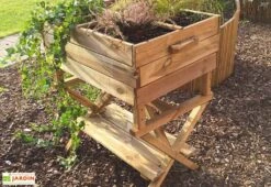 Solid Carré Potager En Bois Autoclave Sur Pieds Réglable 80 X 60 Cm -Garanti Jardin Magasin carre potager bois autoclave pieds reglables 80x60cm 2