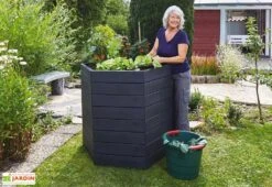 Garantia Carré Potager Empilable En Polypropylène Ergo 110 Cm (Lot De 2) -Garanti Jardin Magasin carre potager ergo polypropylene garantia imitation bois 1