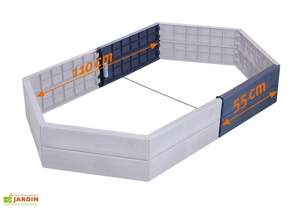 Garantia Carré Potager Empilable En Polypropylène Ergo 160 Cm (Lot De 2) 4 Garantia Carré Potager Empilable En Polypropylène Ergo 160 Cm (Lot De 2) – Image 2