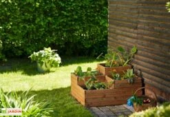 Carré Potager En Bois Autoclave à étages 4 Compartiments - 90 X 90 X 46 Cm -Garanti Jardin Magasin carre potager jardin