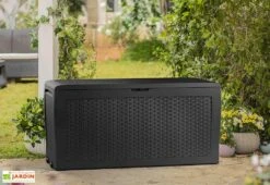 Coffre De Jardin Keter Gris En Résine Tressée – Samoa 270 L -Garanti Jardin Magasin coffre jardin keter resine tressee marron samoa 270l 1