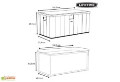 Coffre De Rangement En Lifetime En PEHD Imitation Bois 570 L -Garanti Jardin Magasin coffre rangement jardin lifetime pehd imitation bois 570l 11