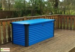 Coffre De Rangement Design En Métal PatioBox 135x78,5x72cm (4 Coloris) -Garanti Jardin Magasin coffre rangement jardin metal acier galvanise trimetals patiobox s 4 2