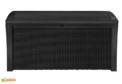 Coffre De Rangement Rio Anthracite -Garanti Jardin Magasin coffre rangement jardin resine tressee rio anthracite 2