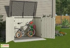 Coffre De Rangement PVC Poubelles Multifonctions Suncast -Garanti Jardin Magasin coffre rangement resine pvc cache poubelle