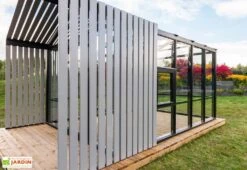 Serre De Jardin En Bois Et Verre Trempé Avec Panneaux Occultants – Mimosas -Garanti Jardin Magasin details serre jardin verre bois stali 1