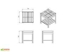 Carré Potager Sur Pieds En Bois Autoclave Brun - 75 X 75 X 79 Cm -Garanti Jardin Magasin dimensions carre potager bois 1