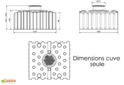 Cuve De Récupération D’eau De Pluie Enterrée – 4000 L Plate -Garanti Jardin Magasin dimensions cuve 4000l greenlife