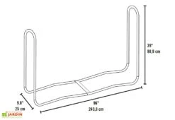 Porte-bûches En Acier Inoxydable – 244 Cm -Garanti Jardin Magasin dimensions porte buches 1