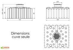 Cuve De Récupération D’eau De Pluie Enterrée – 5000 L Plate -Garanti Jardin Magasin dimensions recuperateur eau pluie enterree plat greenlife 5000l