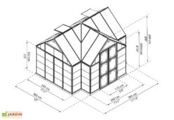 Serre De Jardin Polycarbonate Et Aluminium Victory Orangerie - 11 M² -Garanti Jardin Magasin dimensions serre jardin orangerie palram