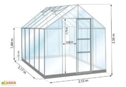 Serre De Jardin En Verre Trempé Lams 8,3 M² - Carvi Vert 11 Serre De Jardin En Verre Trempé Lams 8,3 M² - Carvi Vert -Garanti Jardin Magasin dimensions serre lams carvi 8 08m2 1