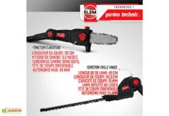 Outil De Jardinage 3 En 1 : Taille-haies, élagueuse Et Coupe Bordures – 20 V -Garanti Jardin Magasin elageuse sur batterie