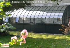 Serre Adossée Ancienne En Aluminium Et Verre Trempé 4mm Chambord 455x280 -Garanti Jardin Magasin exemple de serre ancienne avec embase 1