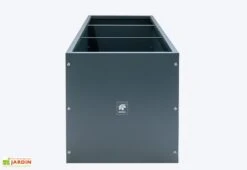 Jardinière Rectangulaire En Métal Thermolaqué Gris Anthracite -Garanti Jardin Magasin face cote ardiniere