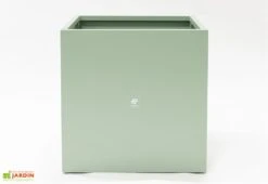 Jardinière Cube En Métal Thermolaqué - 70 X 70 X 70 Cm -Garanti Jardin Magasin face jardiniere vert hg 1