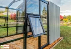 Serre De Jardin En Bois Et Verre Trempé Avec Panneaux Occultants – Jasmin -Garanti Jardin Magasin fenetre serre jardin bois stali design 05