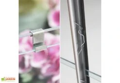 Serre De Jardin En Verre Trempé Lams 4,9 M² - Allium Vert -Garanti Jardin Magasin fixation vitrage serre lams par clips a ressorts 3