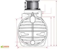 Cuve Recuperateur Eau Enterree 3400 L -Garanti Jardin Magasin g0000692 face