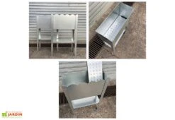 Jardinière Potager Sur Pieds En Acier Galvanisé - 50 X 20 X 80 Cm – Bords Droits -Garanti Jardin Magasin jardiniere acier bords droits