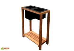 Jardinière Sur Pieds En Acier Et Bois - Dune