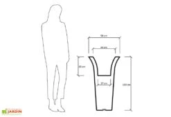 Pot De Fleurs Lumineux En Polyéthylène Flos – Ø 58 X 100 Cm -Garanti Jardin Magasin jardiniere dimensions 1