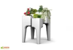 Jardinière Design Kiga XL 4 Bacs Blanche -Garanti Jardin Magasin jardiniere kiga polypropylene blanche 2