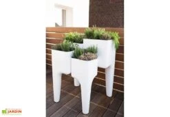 Jardinière Design Kiga XL 4 Bacs Blanche -Garanti Jardin Magasin jardiniere kiga polypropylene blanche 6