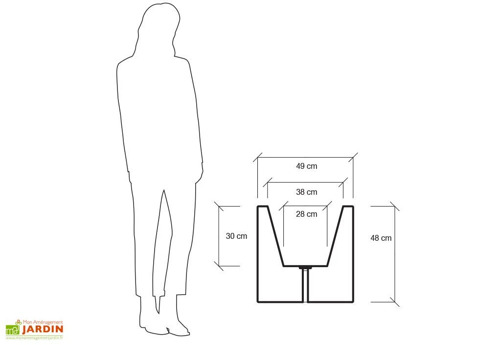 Jardinière Carrée En Polyéthylène Atlantis 50 Cm (pls Coloris) 8 Jardinière Carrée En Polyéthylène Atlantis 50 Cm (pls Coloris) – Image 6